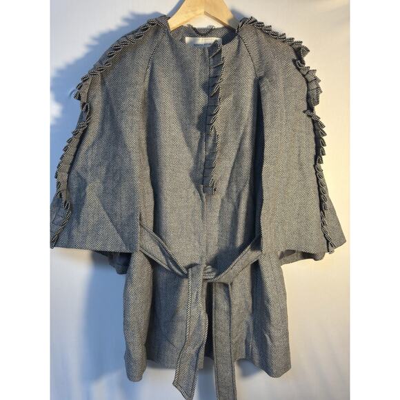 Banana Republic Jackets & Blazers - Banana Republic Olivia Palermo Herringbone Cape Jacket XS Petite Belted Wool